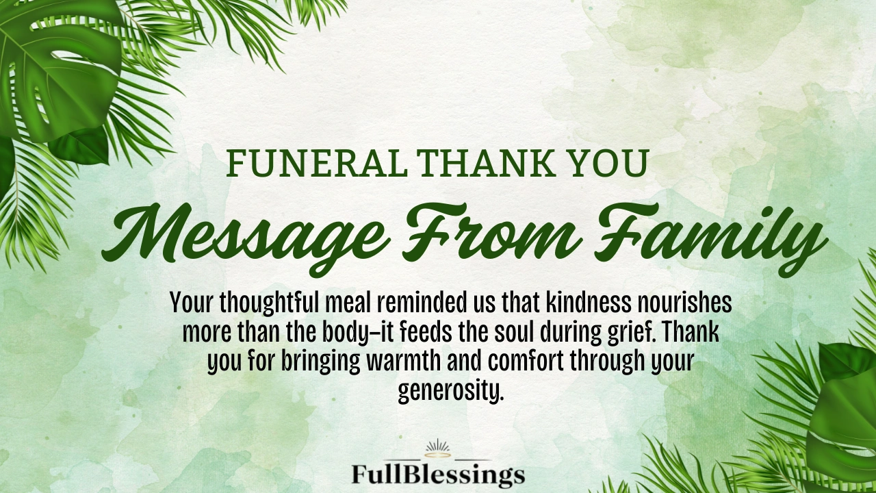 Funeral Thank You Message From Family
