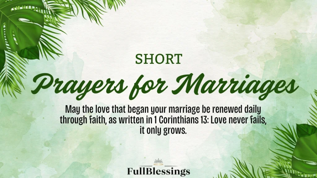 Prayers for Marriages